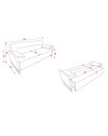 Divano funzione letto Odin 3 posti in tessuto beige 199x85x85H
