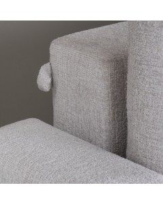 Divano con carrello estraibile e schienale ribaltabile Derry 3 posti tessuto grigio chiaro 217x85x88H