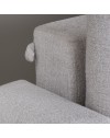 Divano con carrello estraibile e schienale ribaltabile Derry 3 posti tessuto grigio chiaro 217x85x88H