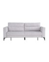 Divano con carrello estraibile e schienale ribaltabile Derry 3 posti tessuto grigio chiaro 217x85x88H