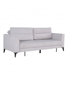 Divano con carrello estraibile e schienale ribaltabile Derry 3 posti tessuto grigio chiaro 217x85x88H