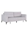 Divano con carrello estraibile e schienale ribaltabile Derry 3 posti tessuto grigio chiaro 217x85x88H