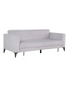 Divano con carrello estraibile e schienale ribaltabile Derry 3 posti tessuto grigio chiaro 217x85x88H