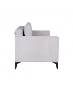 Divano con carrello estraibile e schienale ribaltabile Derry 3 posti tessuto grigio chiaro 217x85x88H