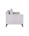 Divano con carrello estraibile e schienale ribaltabile Derry 3 posti tessuto grigio chiaro 217x85x88H