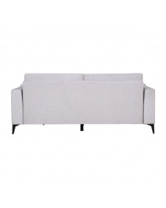 Divano con carrello estraibile e schienale ribaltabile Derry 3 posti tessuto grigio chiaro 217x85x88H