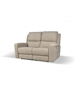 Divano 2 posti recliner elettrici tessuto tortora Claus 156x77x103H