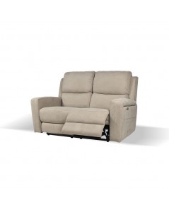 Divano 2 posti recliner elettrici tessuto tortora Claus 156x77x103H
