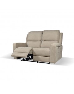 Divano 2 posti recliner elettrici tessuto tortora Claus 156x77x103H