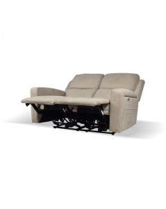 Divano 2 posti recliner elettrici tessuto tortora Claus 156x77x103H