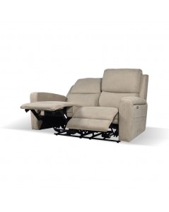 Divano 2 posti recliner elettrici tessuto tortora Claus 156x77x103H