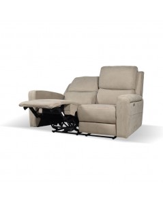 Divano 2 posti recliner elettrici tessuto tortora Claus 156x77x103H