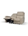 Divano 2 posti recliner elettrici tessuto tortora Claus 156x77x103H