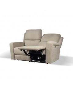 Divano 2 posti recliner elettrici tessuto tortora Claus 156x77x103H