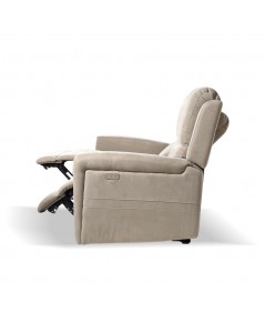 Divano 2 posti recliner elettrici tessuto tortora Claus 156x77x103H