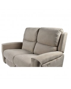 Divano 2 posti recliner elettrici tessuto tortora Claus 156x77x103H