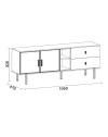 Madia 2 ante e 2 cassetti finitura Mozambik spatolato Merlin 195x47.6x82.6H