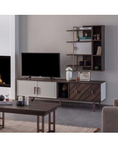 Mobile porta Tv 4 ante Merlin 195x47.6x60H finitura Mozambik spatolato