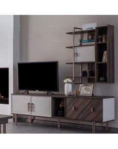 Mobile porta Tv 4 ante Merlin 195x47.6x60H finitura Mozambik spatolato