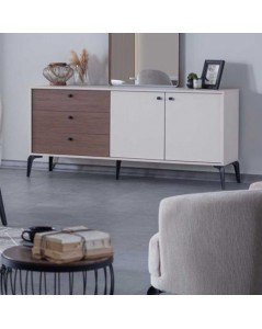 Madia 2 ante e 3 cassetti Piedra colore beige e kaplan 173.3x45x79H