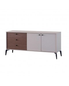 Madia 2 ante e 3 cassetti Piedra colore beige e kaplan 173.3x45x79H