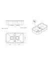 Lavello sottotop 2 vasche 76x45 Smeg UM3434 inox