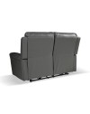 Divano 2 posti recliner elettrici in vera pelle grigio scuro Claus 156x77x103H