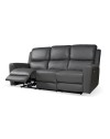 Divano 3 posti recliner elettrici in vera pelle grigio scuro Claus 211x77x103H