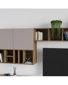 Parete attrezzata tortora noce Big 300x32.5x192H
