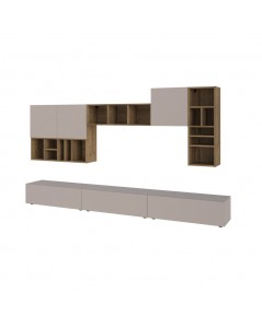 Parete attrezzata tortora noce Big 300x32.5x192H