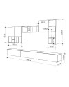 Parete attrezzata tortora noce Big 300x32.5x192H