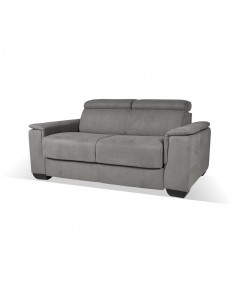 Divano Letto 2 posti in tessuto grigio Mercurio 194x83x97H