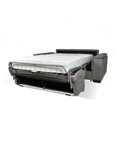 Divano Letto 2 posti in tessuto grigio Mercurio 194x83x97H