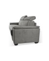 Divano Letto 2 posti in tessuto grigio Mercurio 194x83x97H