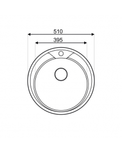 Lavello rotondo incasso per cucina SA02 inox diametro 51 cm