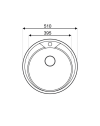 Lavello rotondo incasso per cucina SA02 inox diametro 51 cm