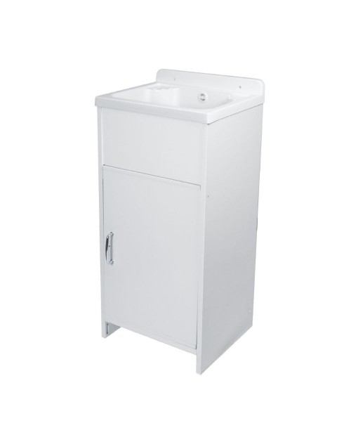 Lavatoio da esterno bianco vasca in resina Rocco 42,5x34,5x82