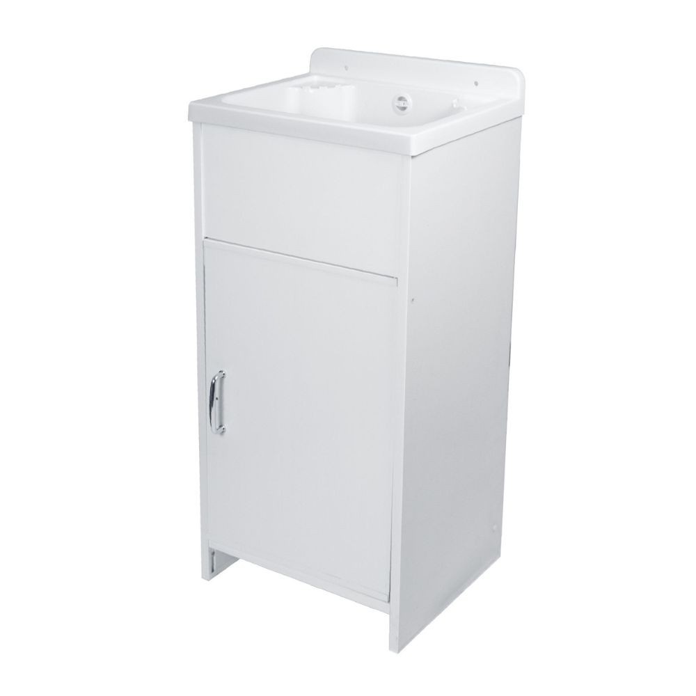Lavatoio da esterno bianco vasca in resina Rocco 42,5x34,5x82