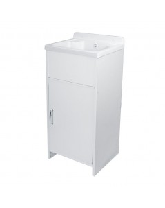 Lavatoio da esterno bianco vasca in resina Rocco 42,5x34,5x82