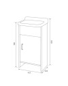 Lavatoio da esterno bianco vasca in resina Rocco 42,5x34,5x82