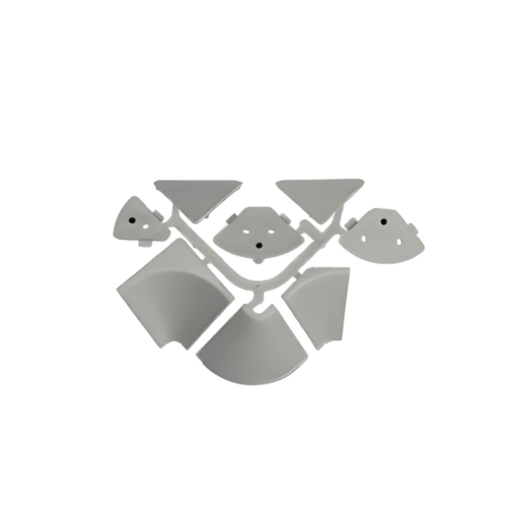 Set connettori e accessori alzatina triangolare da cucina colore alluminio