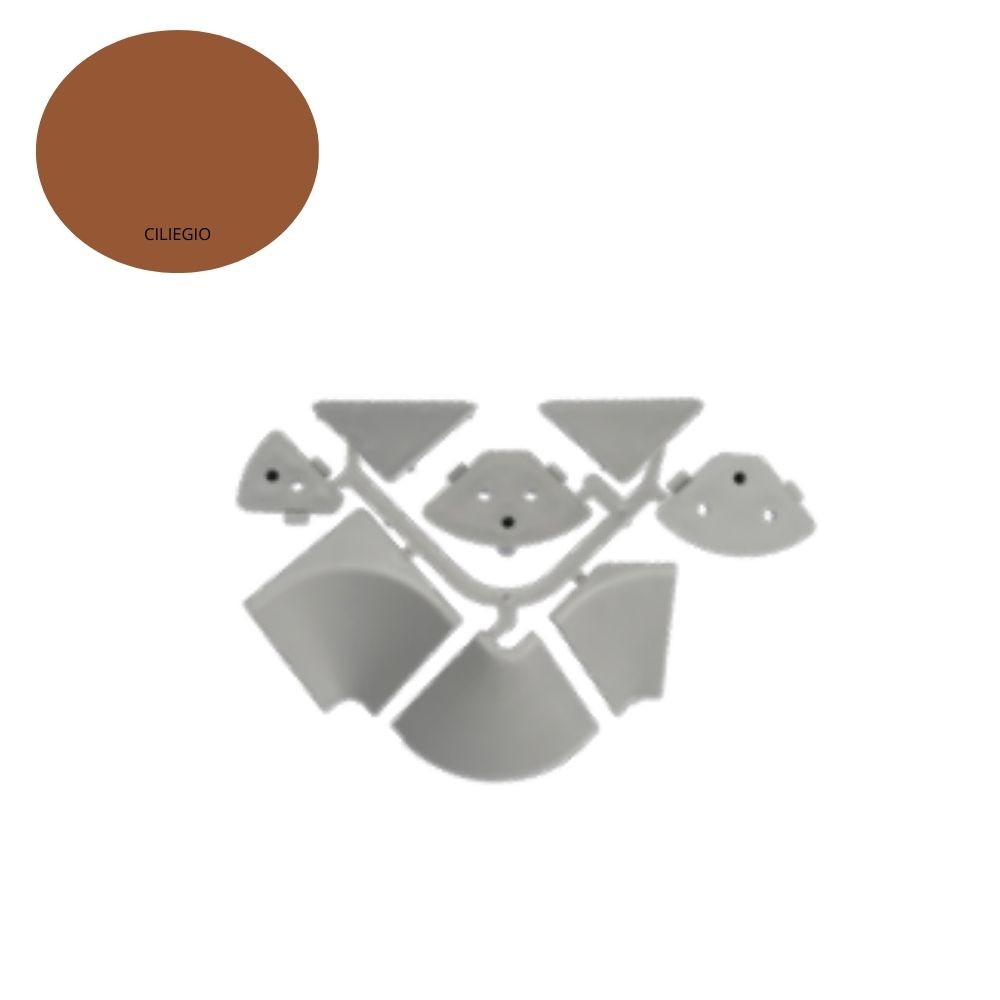 Set connettori e accessori alzatina triangolare da cucina colore ciliegio