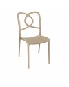 Sedia in polipropilene colore corda design raffinato Hug