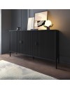 Madia Lotus 3 ante con frontali cannettati colore nero opaco 153.5x49x87.4H