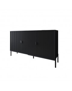 Madia Lotus 3 ante con frontali cannettati colore nero opaco 153.5x49x87.4H