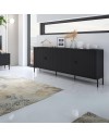 Madia Lotus 4 ante con frontali cannettati colore nero opaco 203.4x49x87.4H