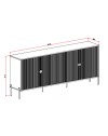 Madia Lotus 4 ante con frontali cannettati colore nero opaco 203.4x49x87.4H