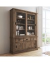 Cristalliera colore noce eastwood 3 cassetti e 4 ante scorrevoli Anthony 150x39,6x204H stile shabby