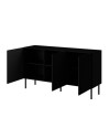 Madia Lotus 3 ante con frontali cannettati colore nero opaco 153.5x49x87.4H