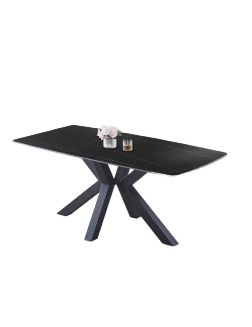 Tavolo Piano Ceramica Effetto Marmo Nero Manta 180x90 Prezzo